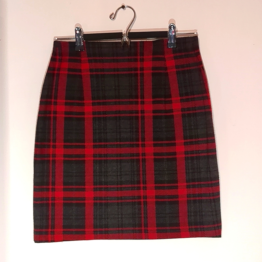 Autumn Plaid Skirt - Mid-lengh - Size M
